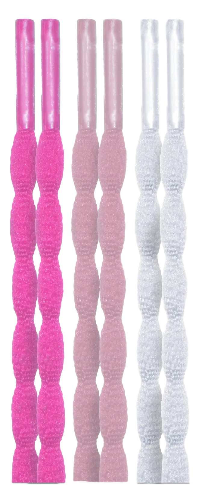 10 Seconds® Classic Bubble Laces | Neon Pink/Light Pink/White Multi-Pack