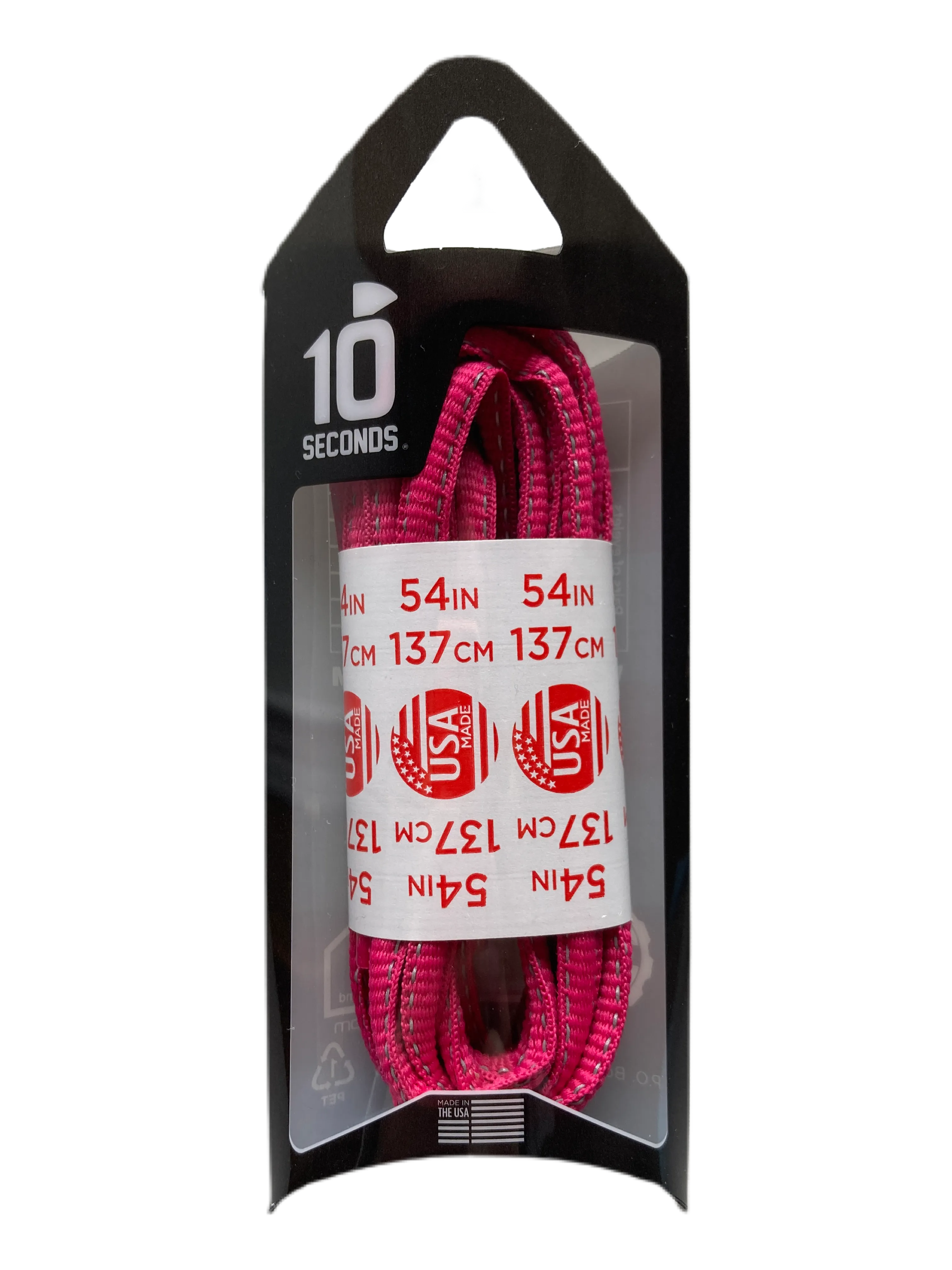 10 Seconds ® Reflexall ® Athletic Oval Laces |  Fuchsia Reflective