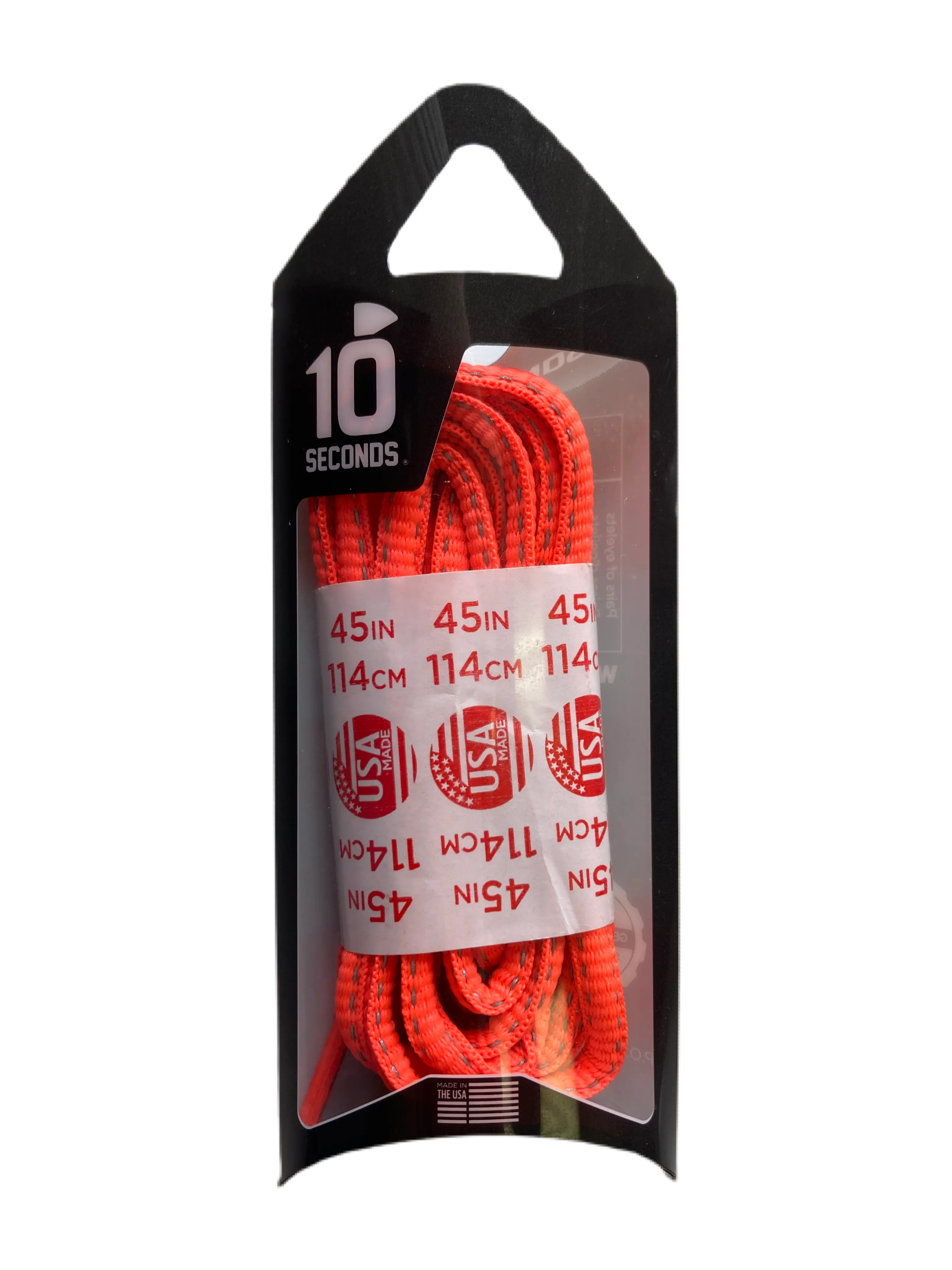 10 Seconds ® Reflexall ® Athletic Oval Laces |  Hot Red Reflective