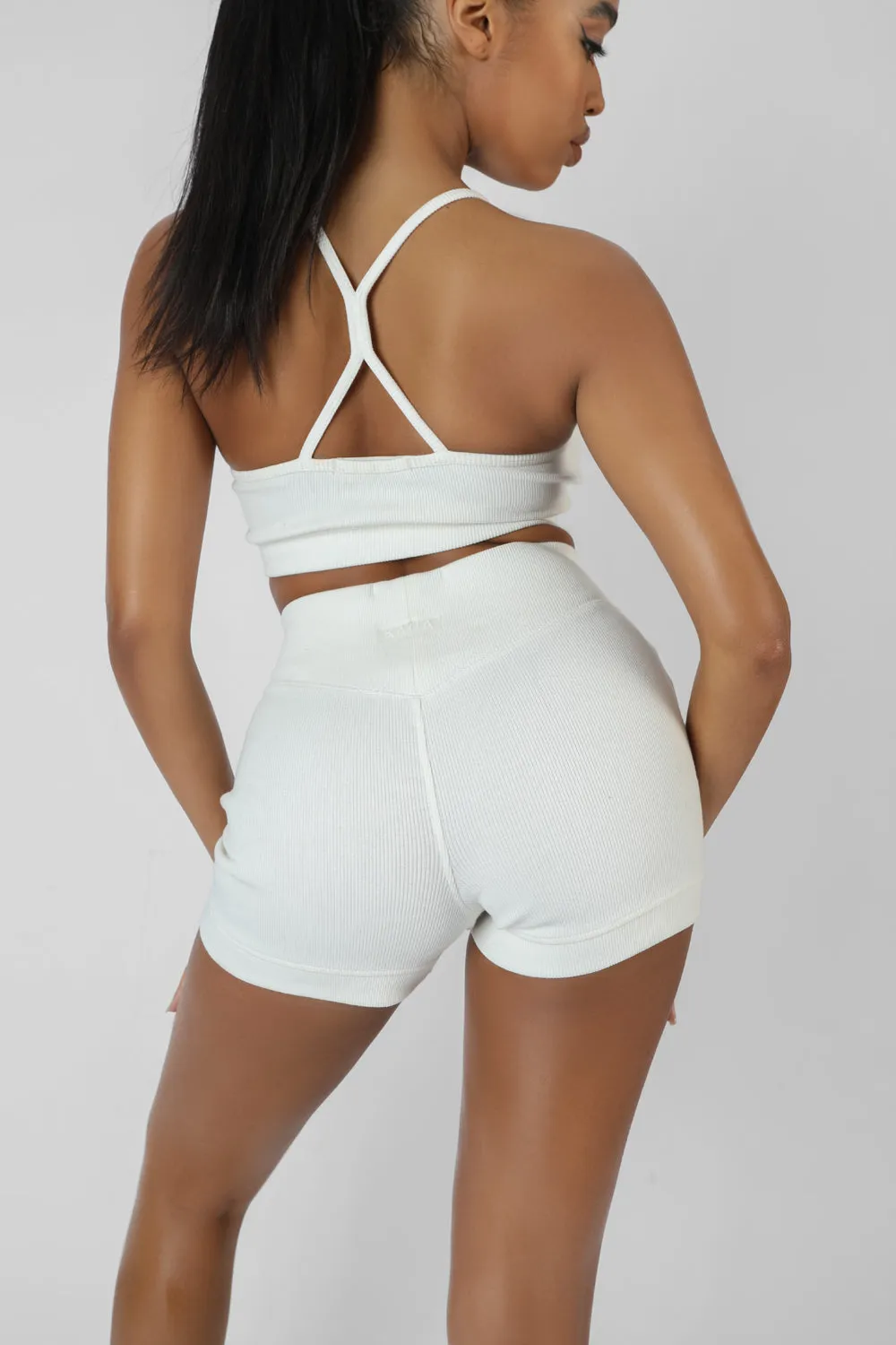 Athleisure Booty Shorts White