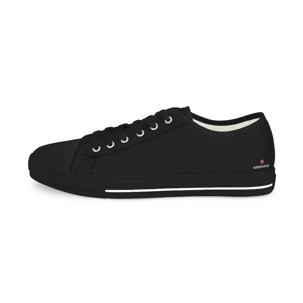 Black Solid Men's Tennis Shoes, Best Solid Color Modern Best Men's Low Top Sneakers (US Size: 5-14)