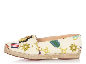 Christian Louboutin White Galia Flat Espadrilles