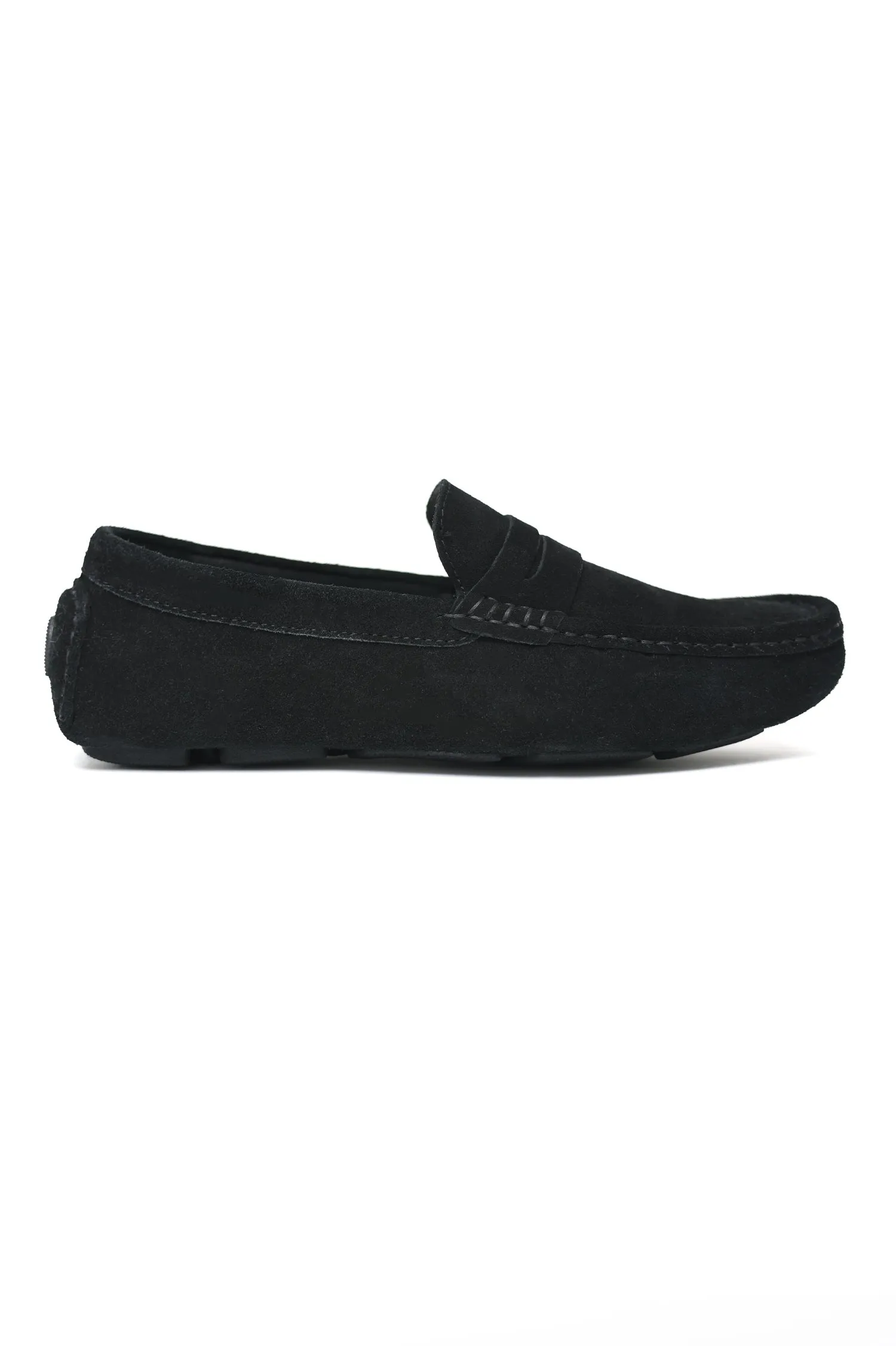 CLASSIC SUEDE PENNY LOAFERS-BLACK