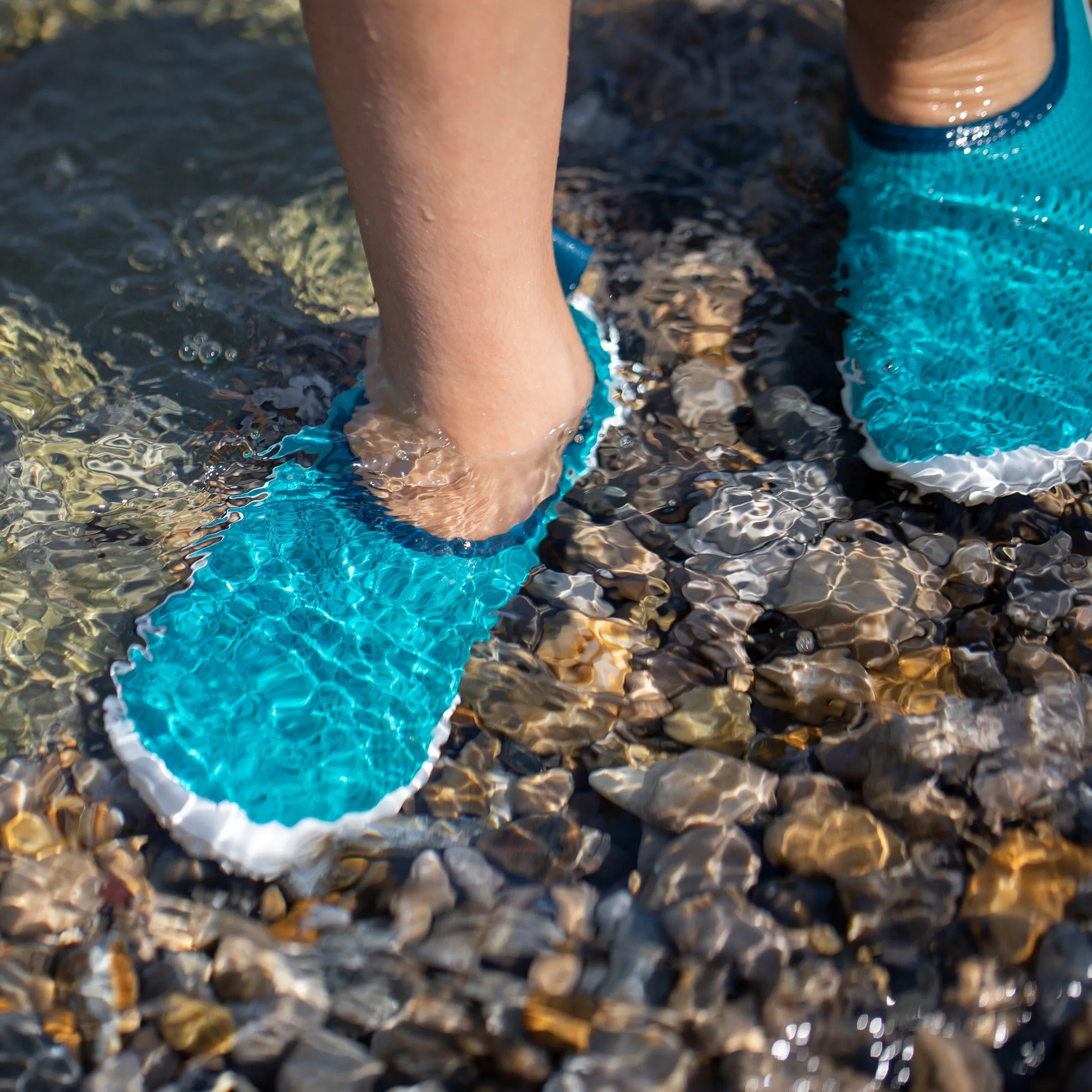 Coral slippers for children, turquoise AQUASHOES 100 Subea