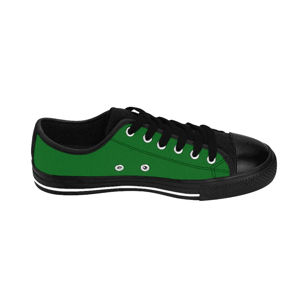 Evergreen Color Men's Sneakers, Dark Pine Green Solid Color Men's Running Low Top Shoes (Size: 6-14)