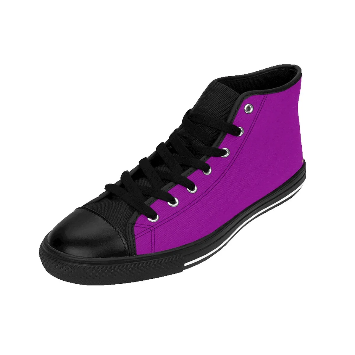 Hot Purple Men's High Tops, Solid Color Print Premium High-top Premium Fashion Sneakers