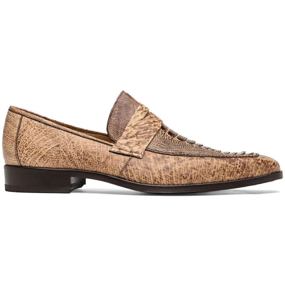 Marco Di Milano Fangio Men's Shoes Genuine Ostrich Leg / Ostrich Quill Penny Loafers (MDM1112)