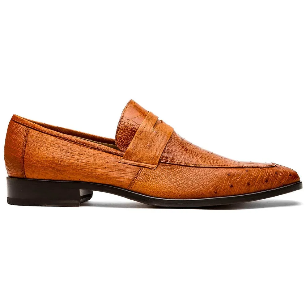 Marco Di Milano Fangio Men's Shoes Genuine Ostrich Leg / Ostrich Quill Penny Loafers (MDM1112)