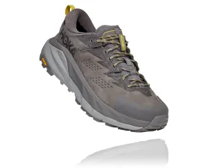 Men's Hoka One One Kaha Low GTX Color: Charcoal Grey/Green Sheen