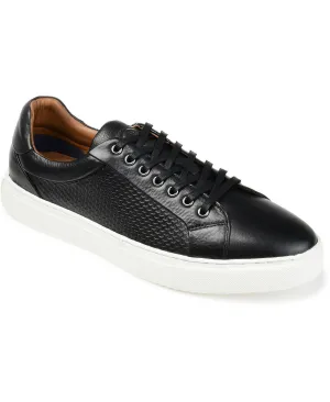 Men's Thomas & Vine Embossed Canton Leather Sneakers, Black