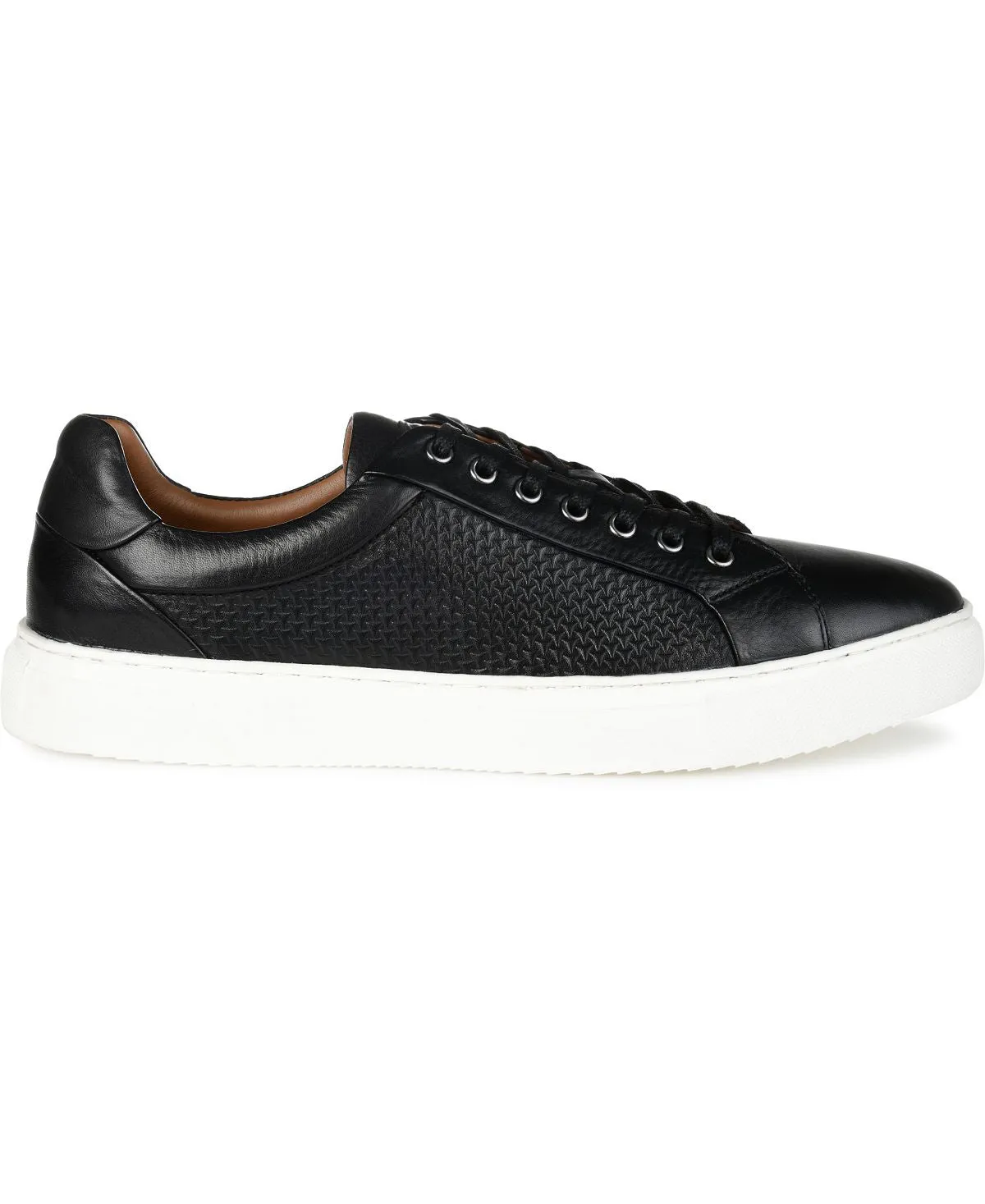 Men's Thomas & Vine Embossed Canton Leather Sneakers, Black