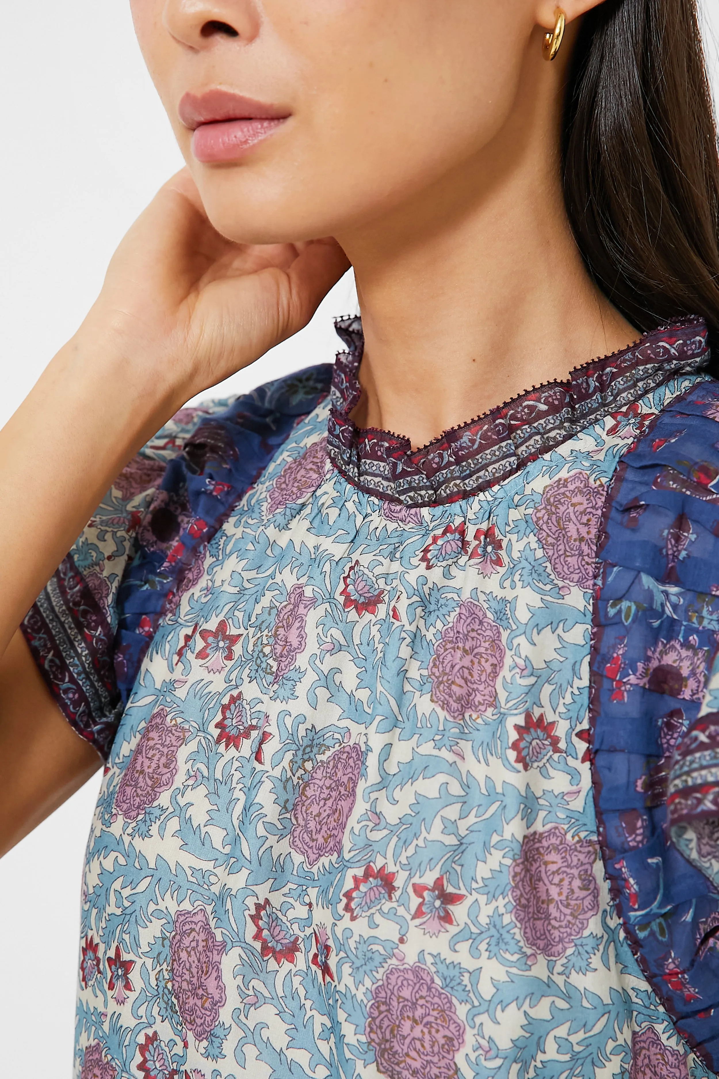 Multi Valeria Print Flutter Sleeve Tunic Dress