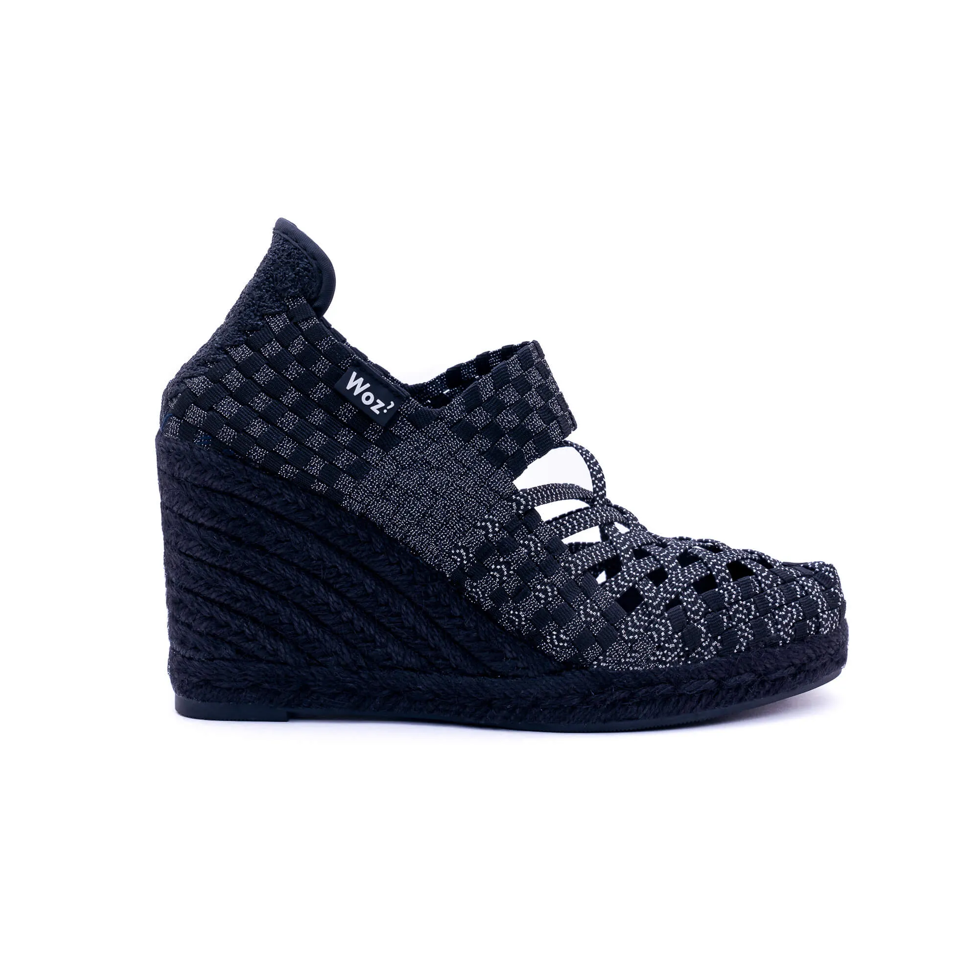 Positano Black Silver Espadrilles