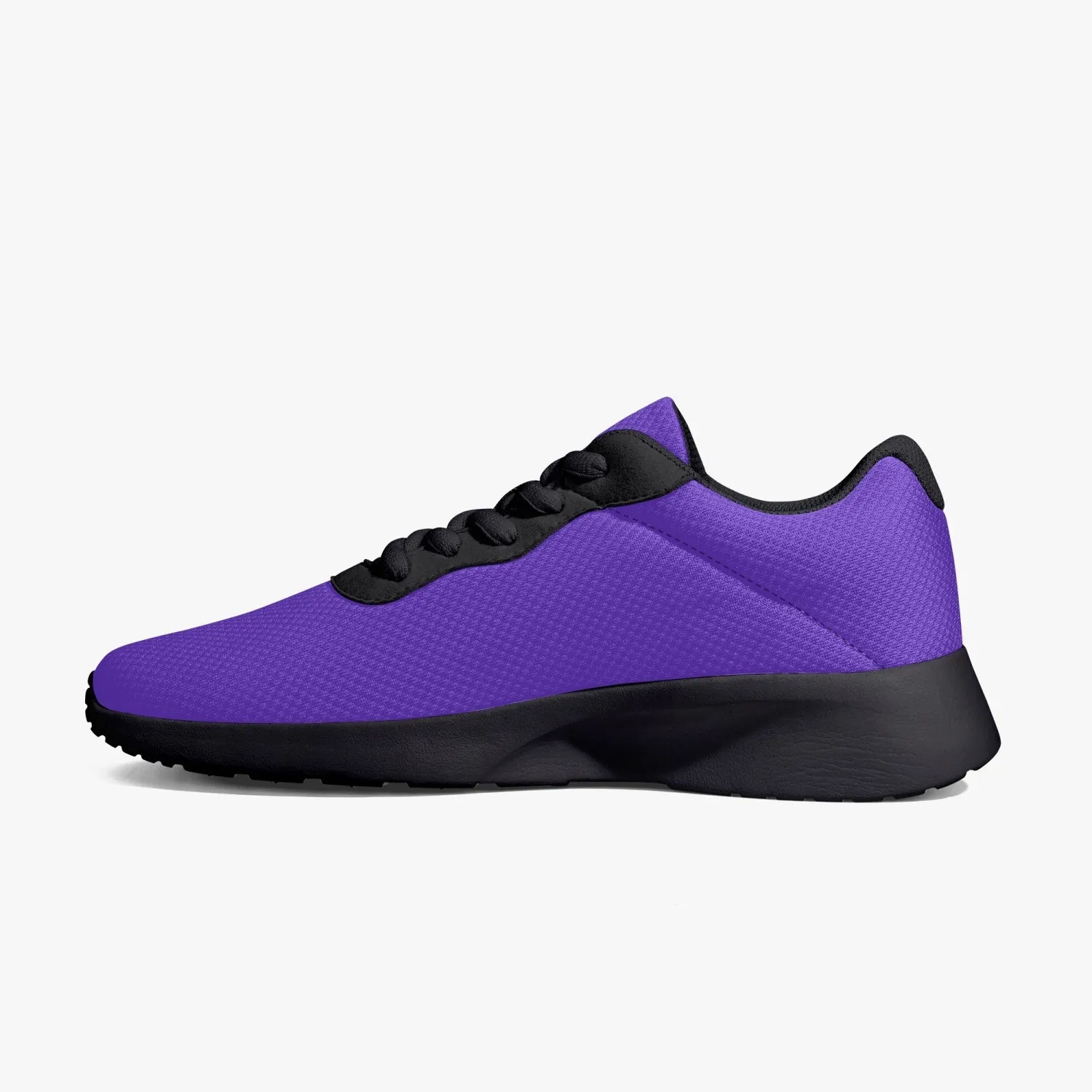 Purple Color Unisex Kicks, Soft Solid Purple Color Best Lifestyle Unisex Casual Designer Mesh Running Shoes With Black Soles