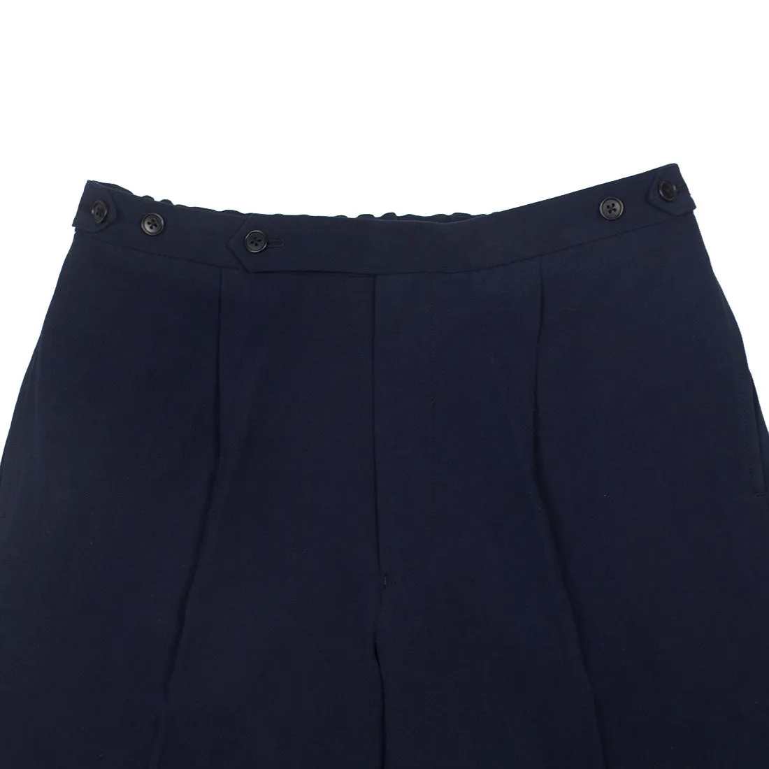 Side tab easy pants in navy cotton canvas