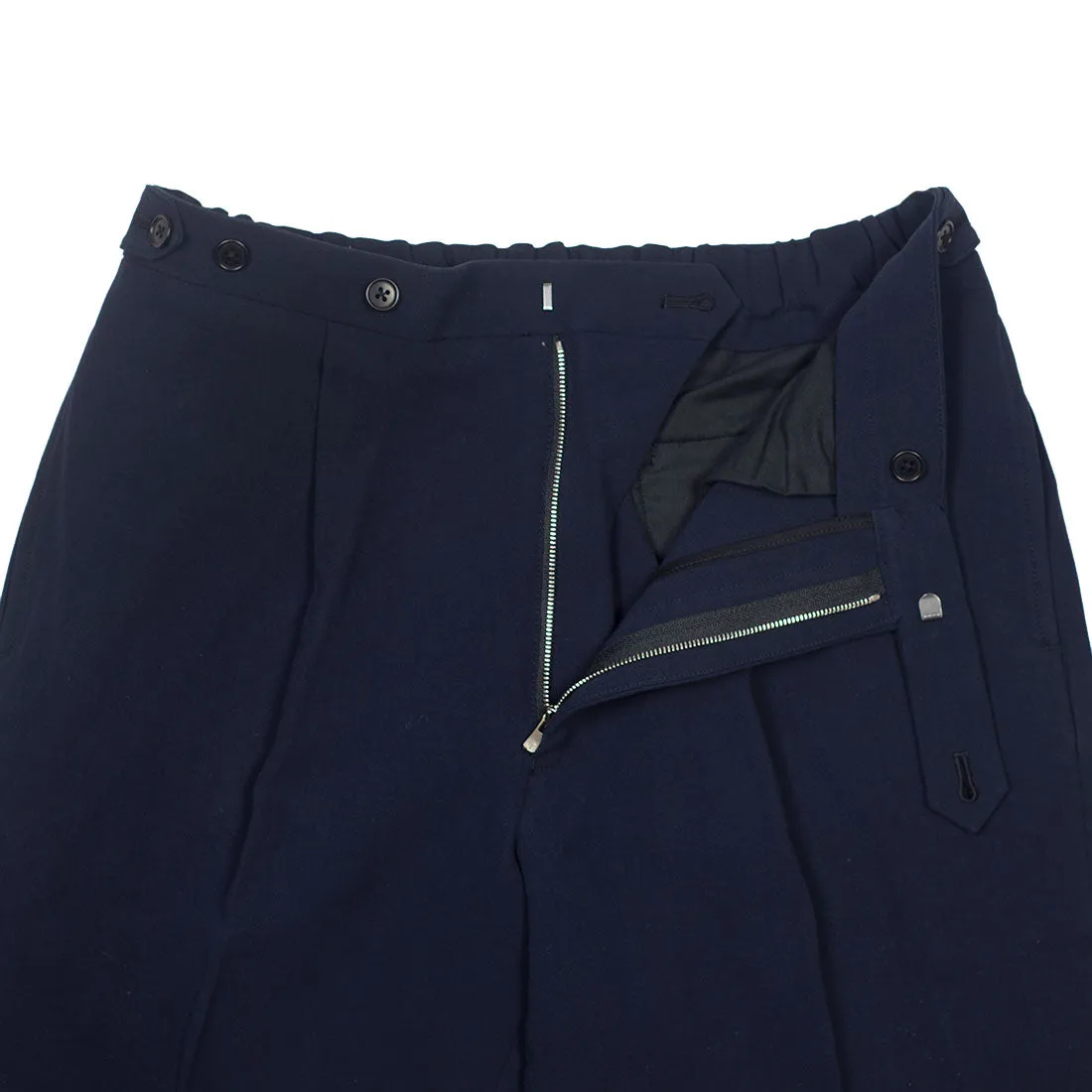 Side tab easy pants in navy cotton canvas