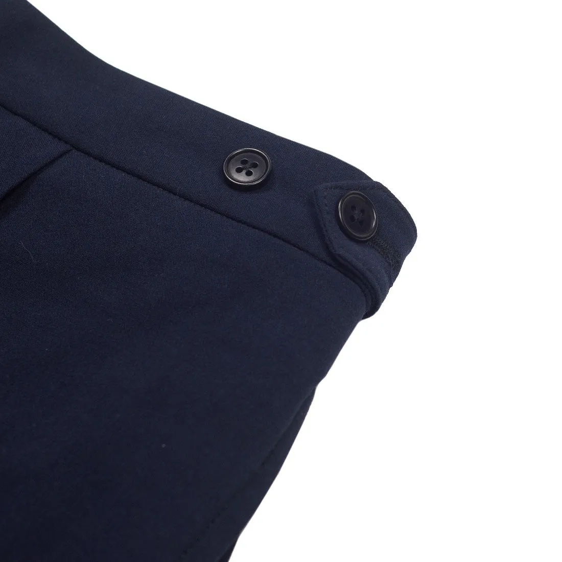 Side tab easy pants in navy cotton canvas