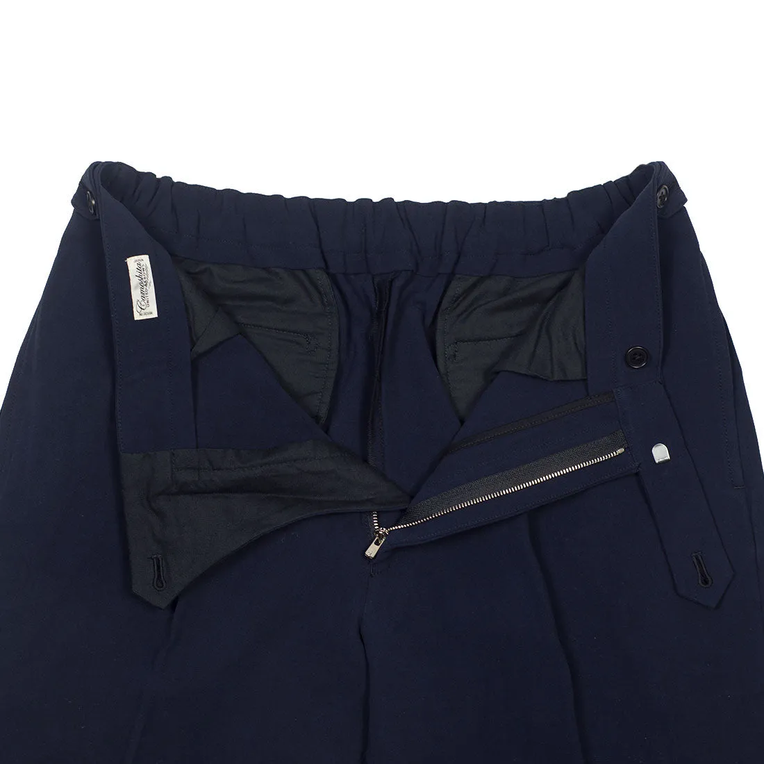 Side tab easy pants in navy cotton canvas