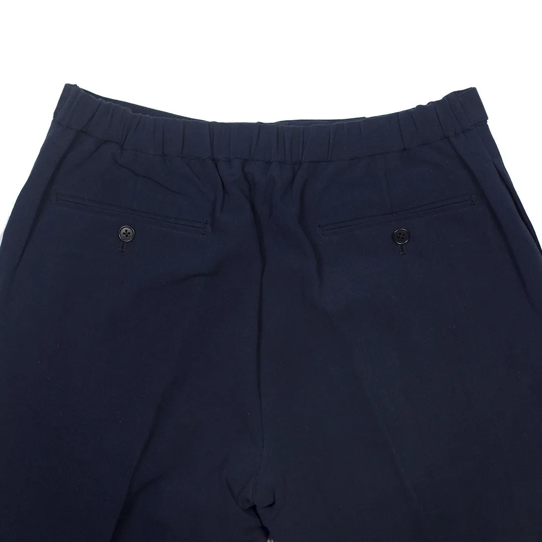 Side tab easy pants in navy cotton canvas