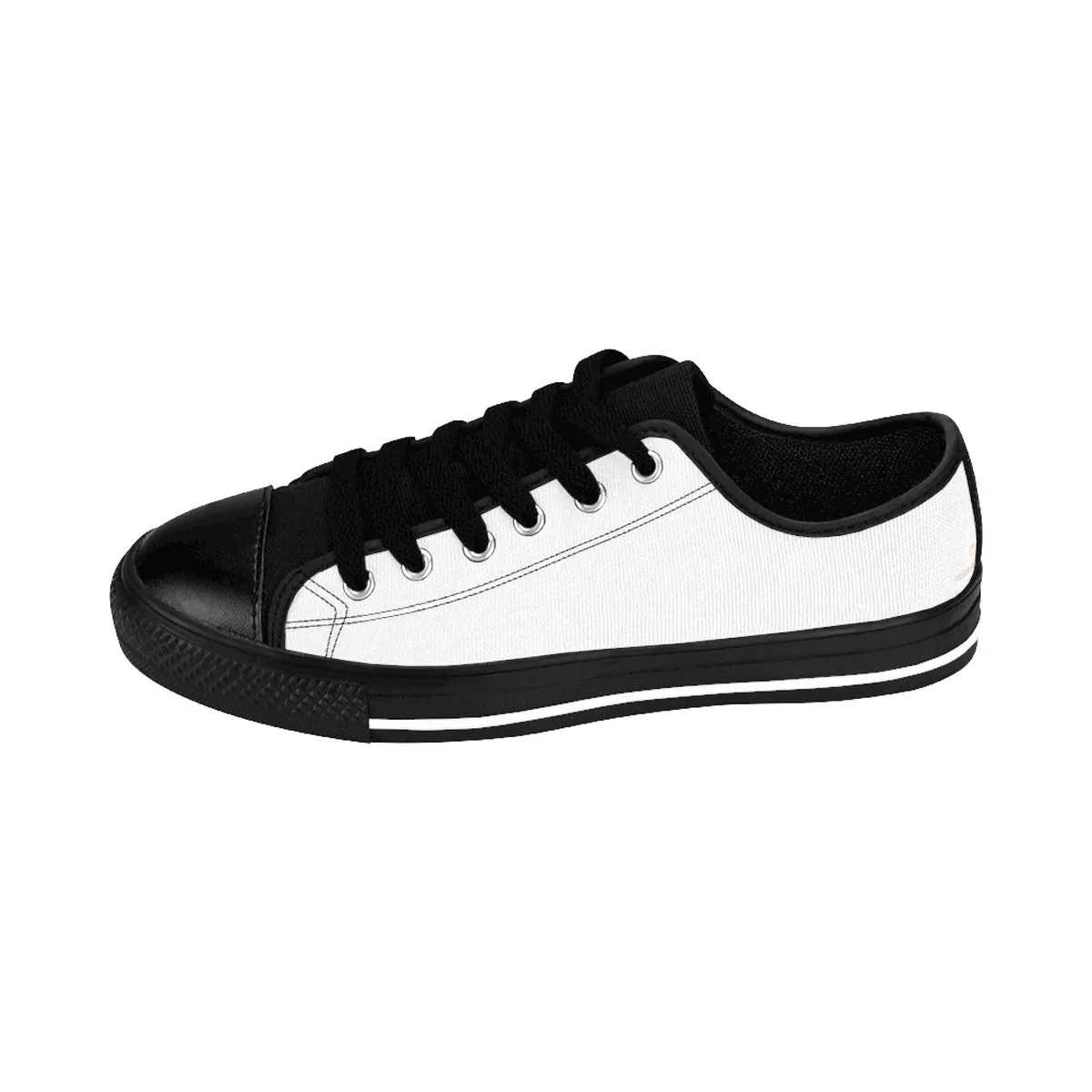 Snow White Women's Low Tops, White Snow Solid Color Designer Low Top Women's Sneakers (US Size 6-12)