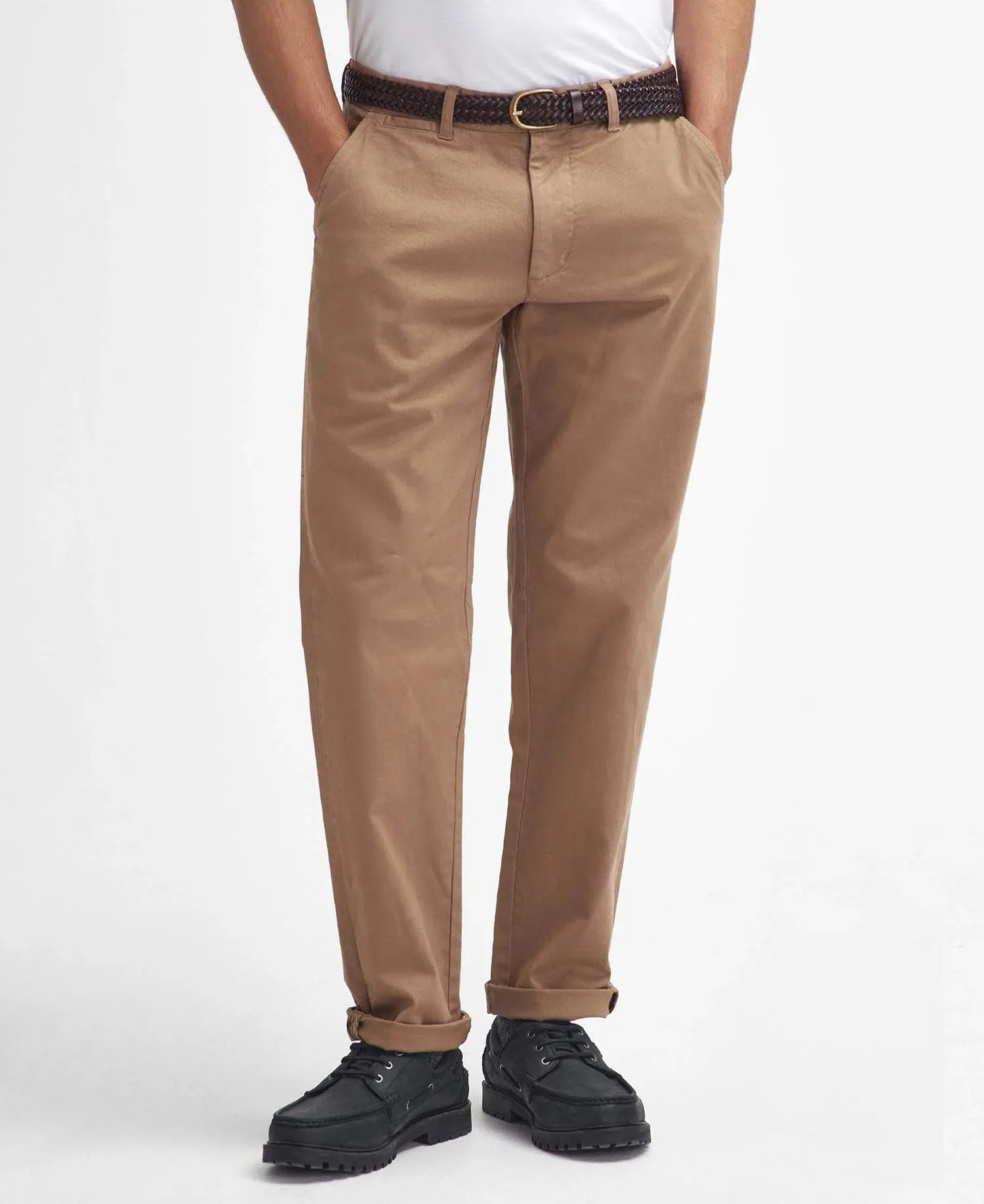 Washed Stretch Twill Tailored Fit Trouser - Stone