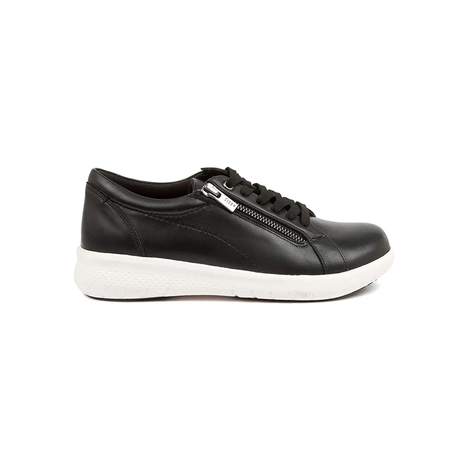 Ziera Solar XF Sneaker (Women) - Black Leather/White Outsole